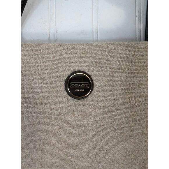 Coach F24665 Stripe North South Beige Wool Blend Tote - Picture 2 of 15